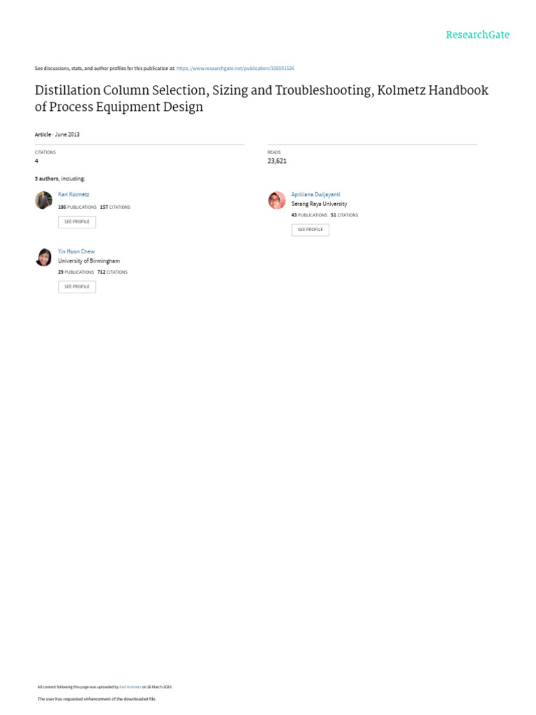 ENGINEERING DESIGN GUIDELINES Distillation Column Rev4.2web | PDF ...