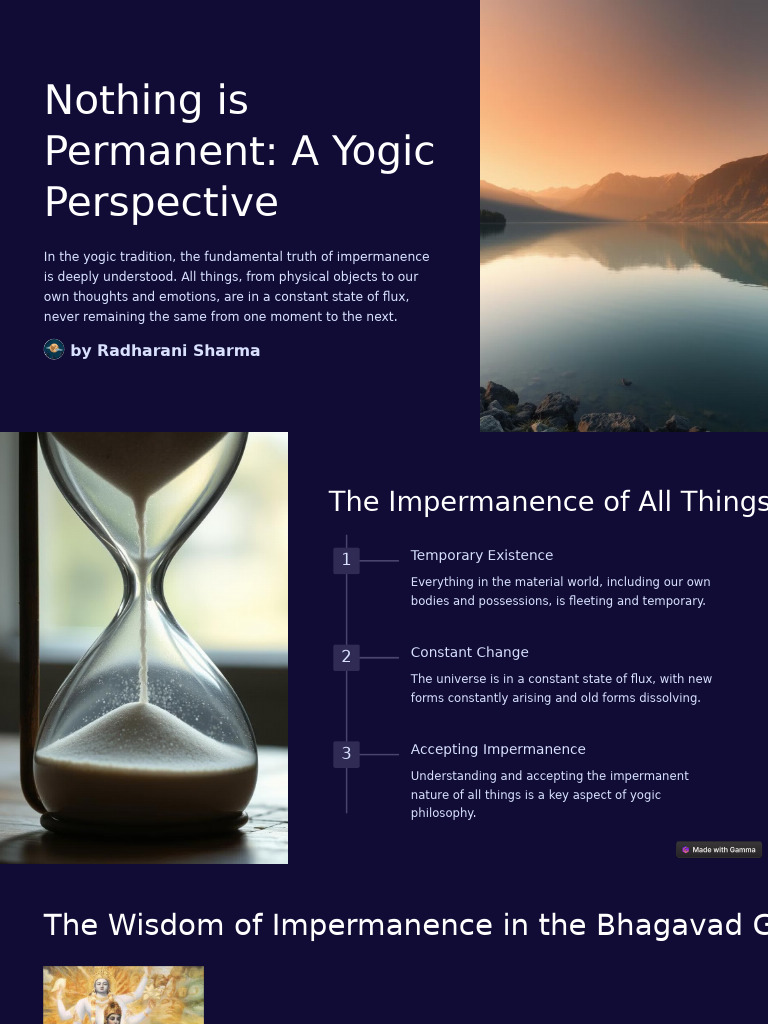 Nothing Is Permanent A Yogic Perspective | PDF | Bhagavad Gita | Yoga