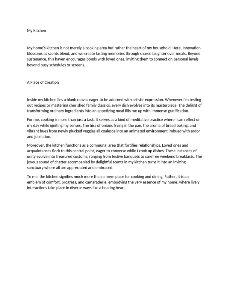 Heart of My Kitchen: A Personal Essay | PDF
