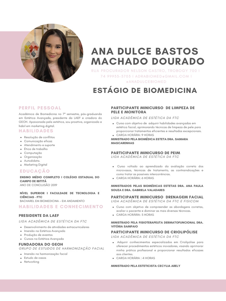 Perfil Acadêmico de Ana Dulce Machado | PDF