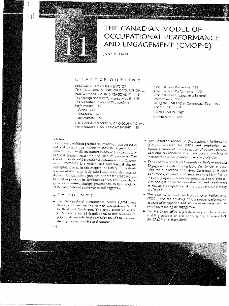 CMOP-E Framework for Occupational Engagement | PDF | Social Psychology ...