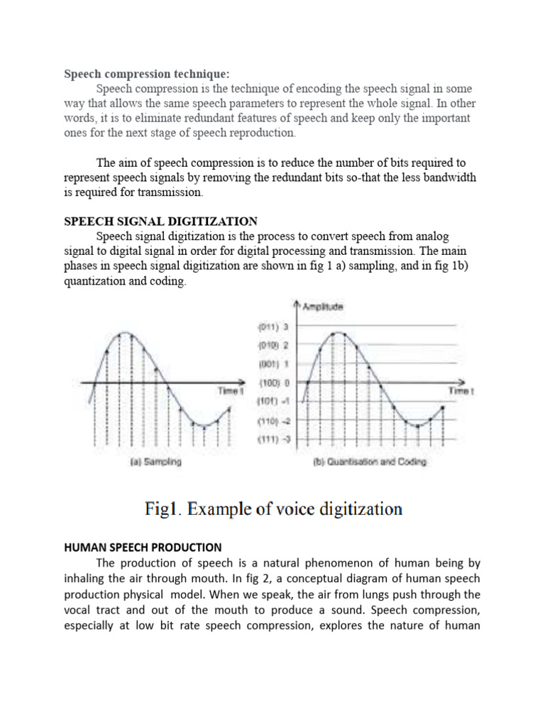 Overview of Speech Compression Techniques | PDF | Signal Processing ...