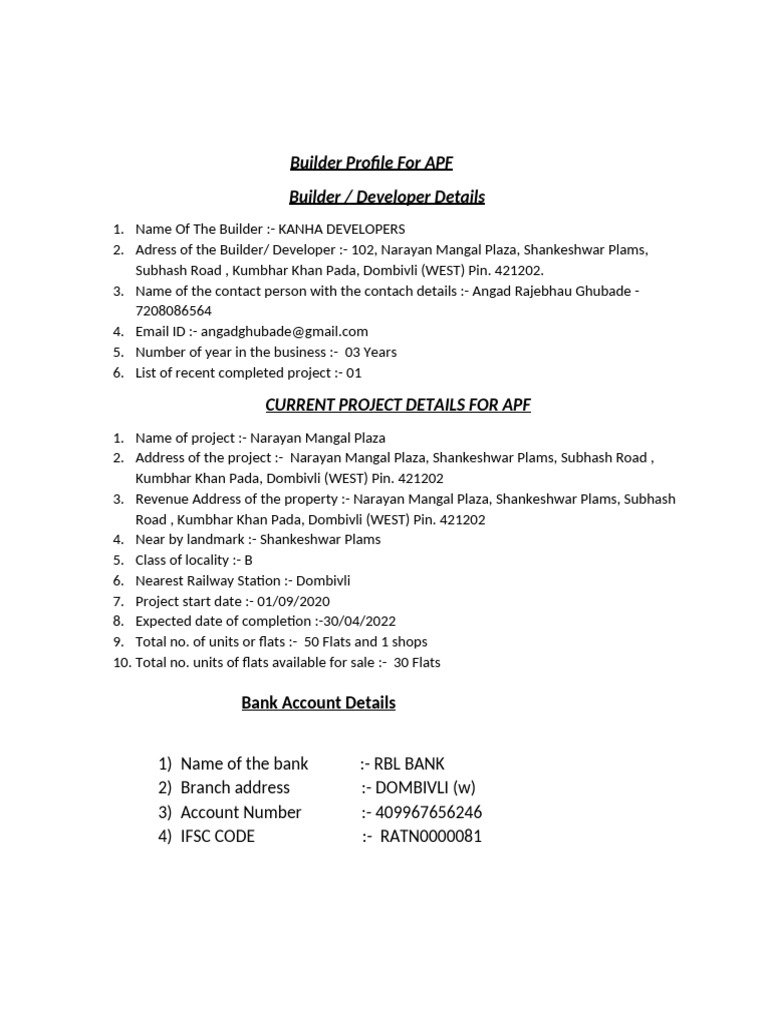 Kanha Developers Builder Profile | PDF