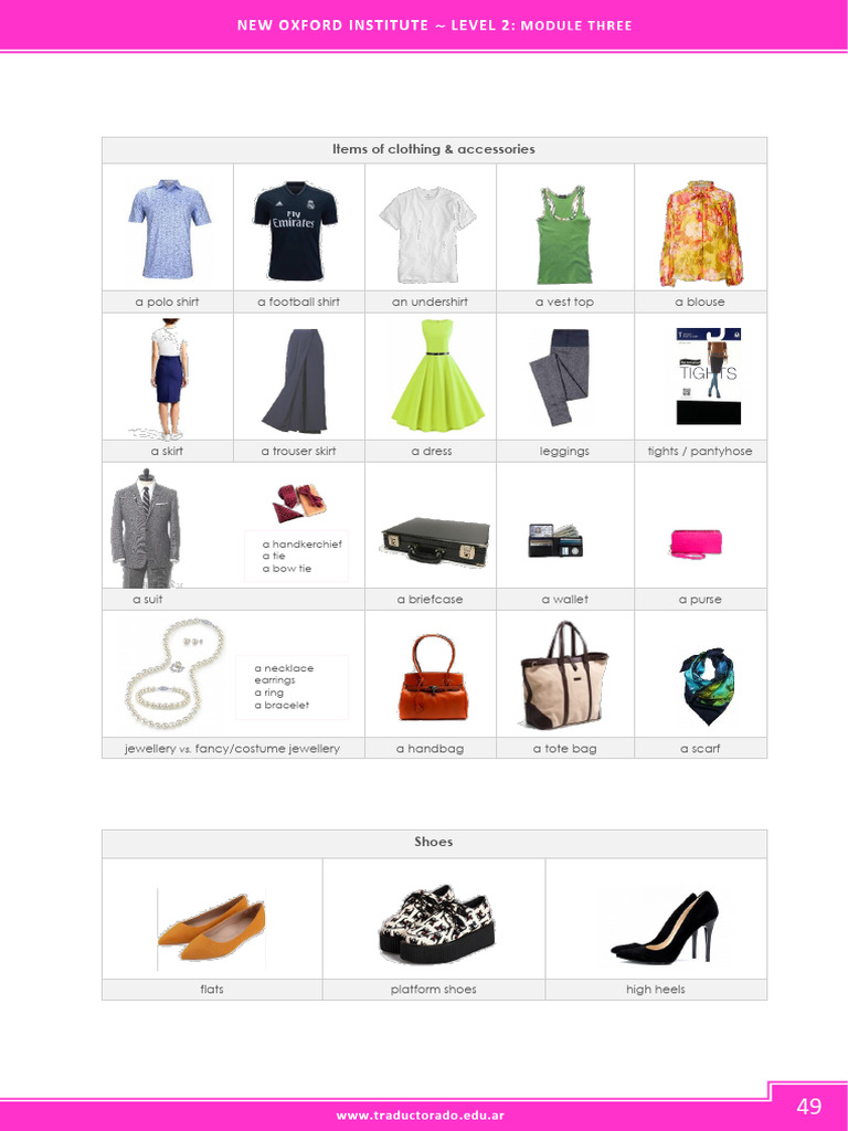M3 Clothing Vocabulary and Shopping Guide | PDF | Fashion | Clothing