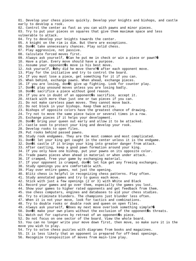 Chess Opening Principles Guide | PDF | Chess | Board Games