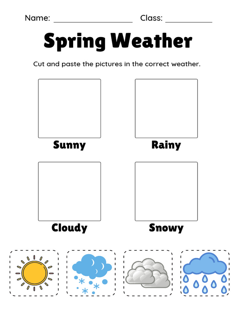 Spring Weather Picture Sorting Activity | PDF