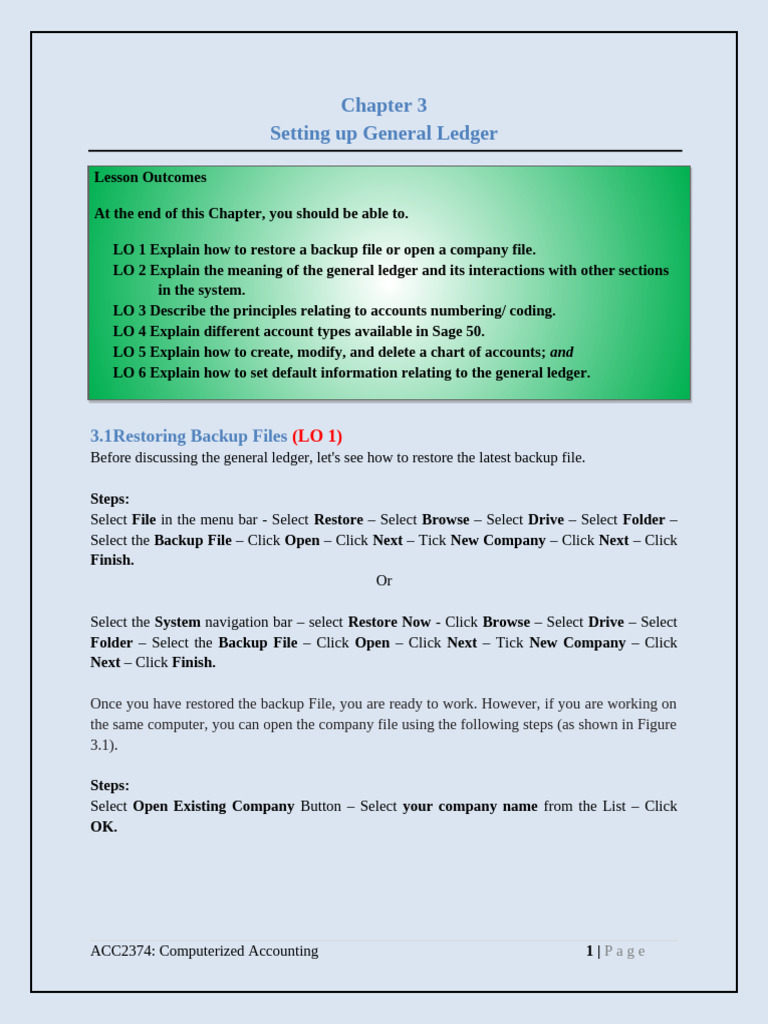 Setting Up General Ledger in Sage 50 | PDF | Debits And Credits ...
