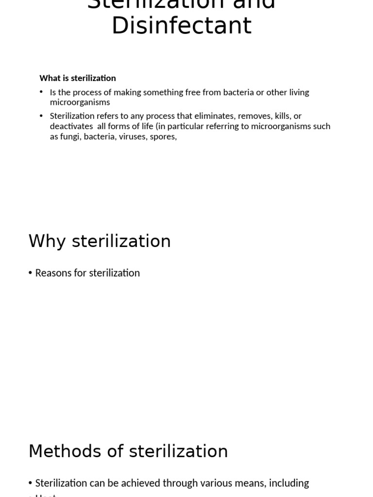 Sterilization vs. Disinfection Explained | PDF | Sterilization ...