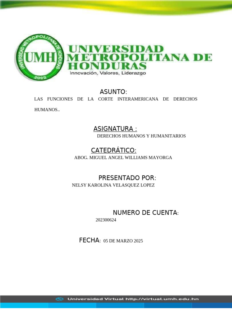 Funciones de la Corte IDH en Derechos Humanos | PDF | Derechos ...
