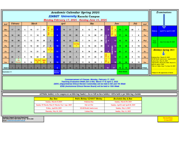 Academic Calendar Spring 2025 | PDF | Religious Holidays | Ramadan