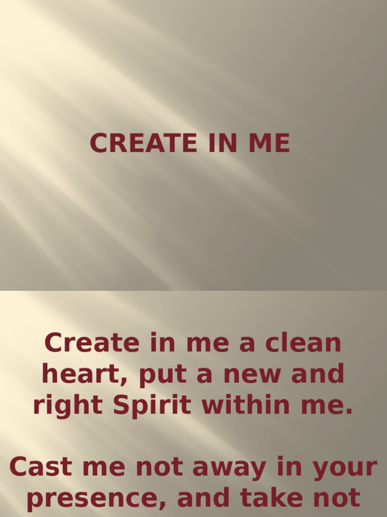 Create in Me: A Prayer for Renewal | PDF