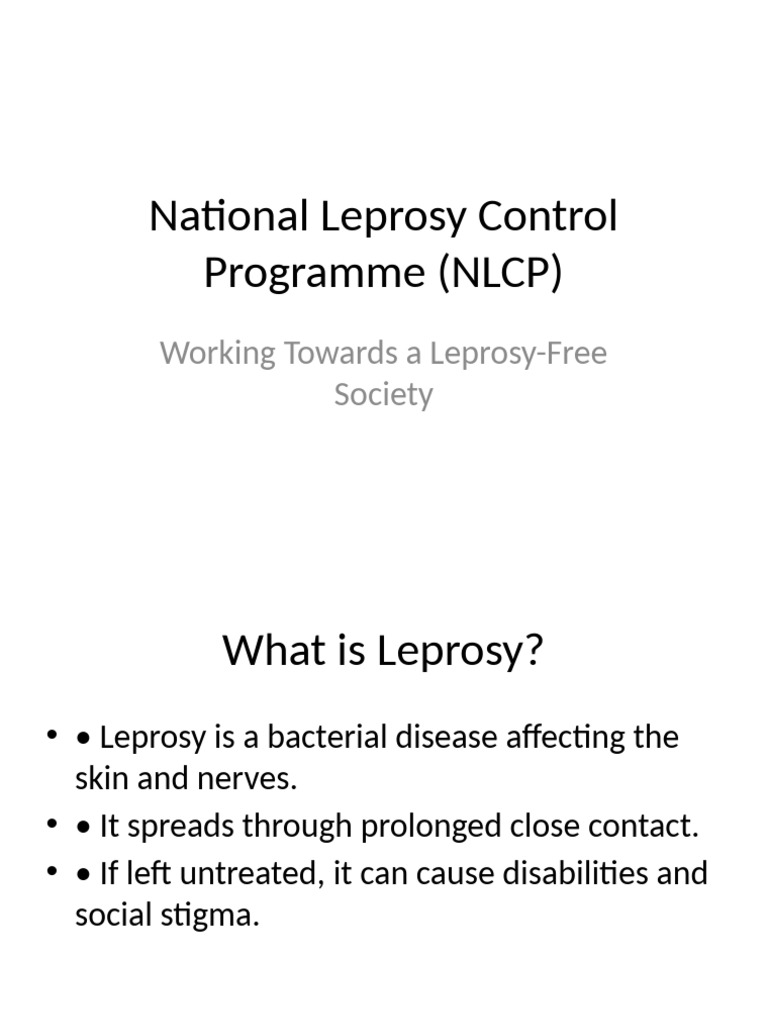 NLCP: Aiming for Leprosy Elimination | PDF