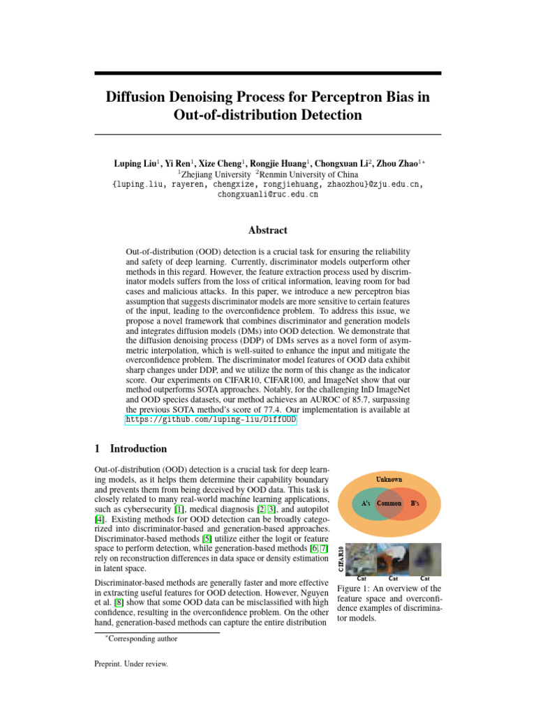 Diffusion Denoising for OOD Detection | PDF | Receiver Operating ...