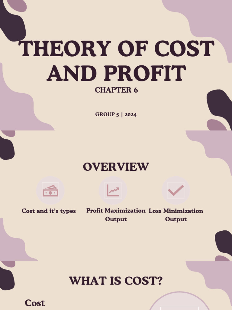 Cost and Profit Theory Overview | PDF | Marginal Cost | Average Cost