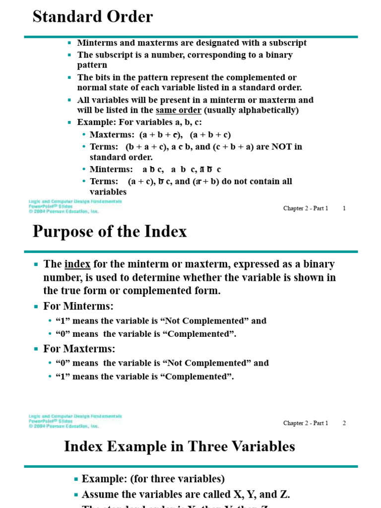 Minterms for Four Variables Explained | PDF | Theory Of Computation ...