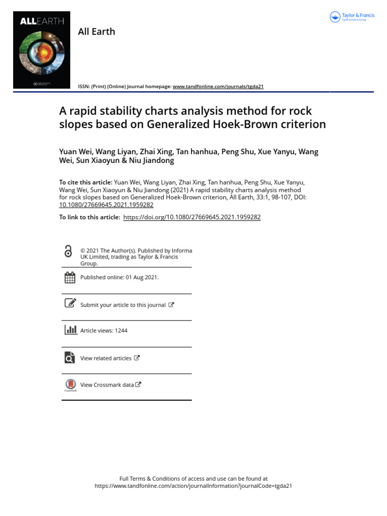 Rapid Rock Slope Stability Analysis Method | PDF | Slope | Stress ...
