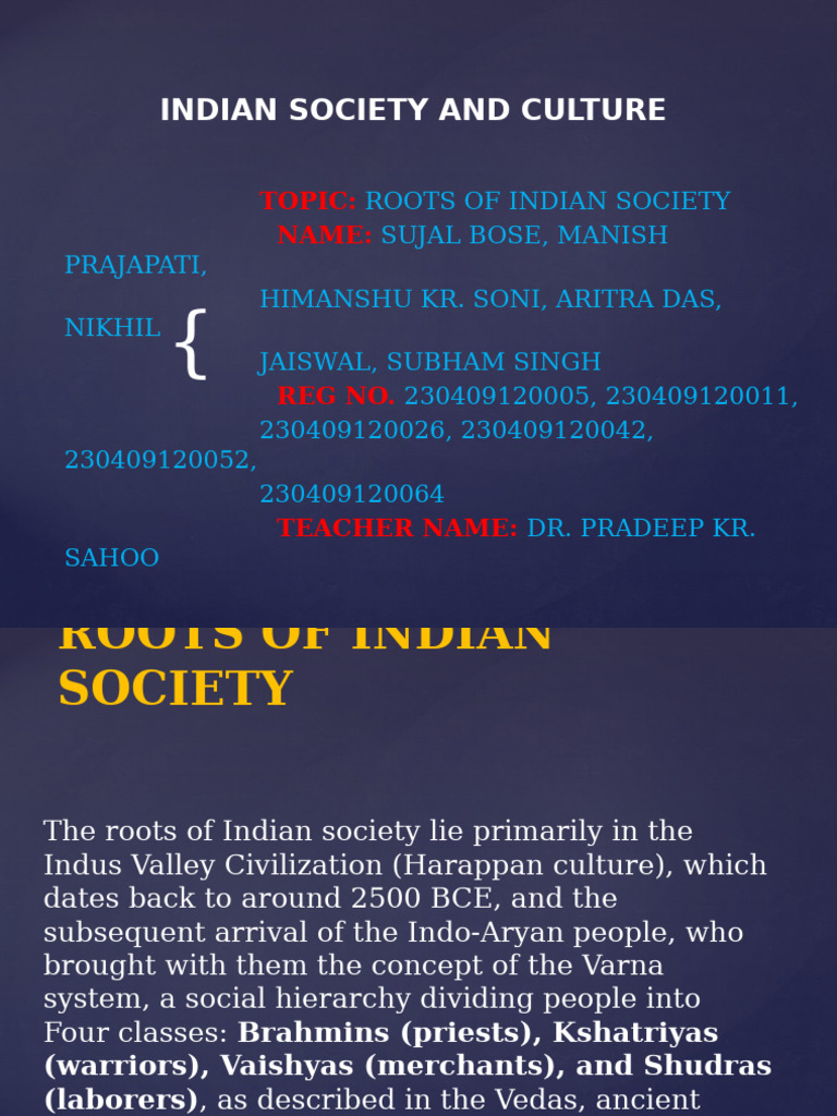 Roots of Indian Society and Culture | PDF | Vedas | Indian Religions