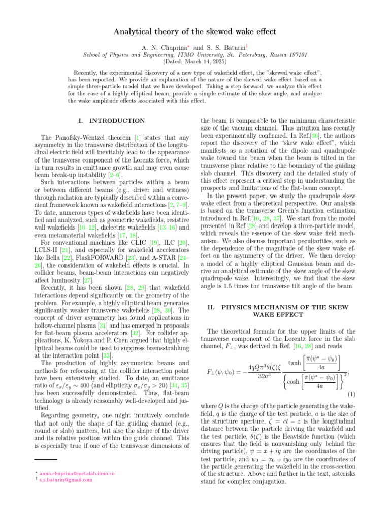 Analytical Theory of The Skewed Wake Effect | PDF | Physical Phenomena ...