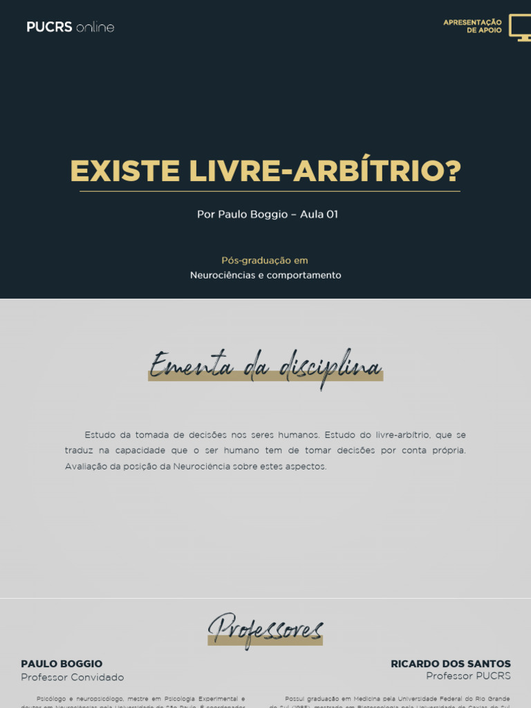 Paulo Boggio Aula 01 Apresentao 01 | PDF | Psicologia | Remédio