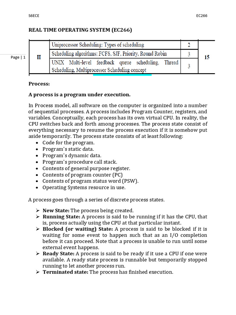 Key Concepts in Real-Time Operating Systems | PDF | Scheduling ...
