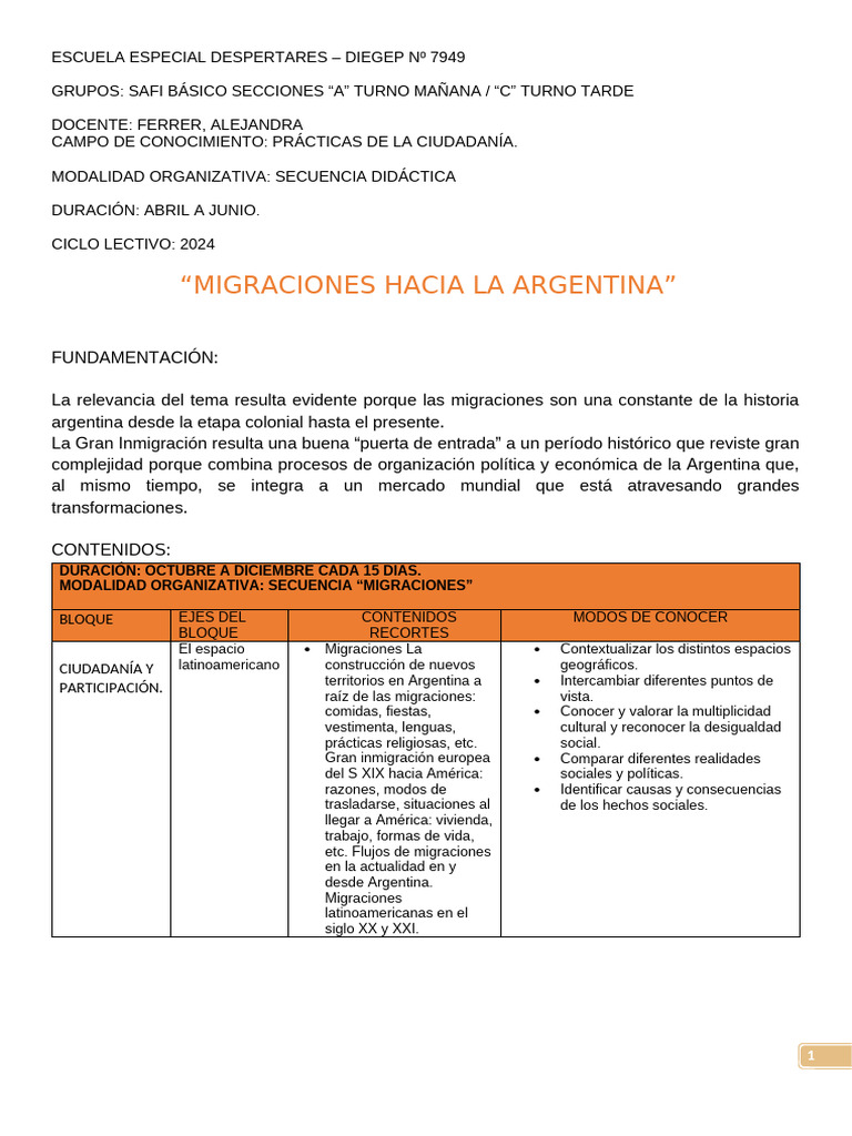 Migraciones en Argentina: Educación 2024 | PDF | Migración humana ...
