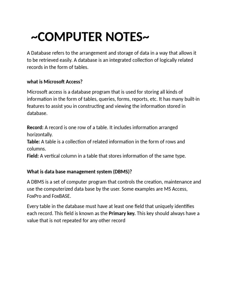 Computer Notes | PDF