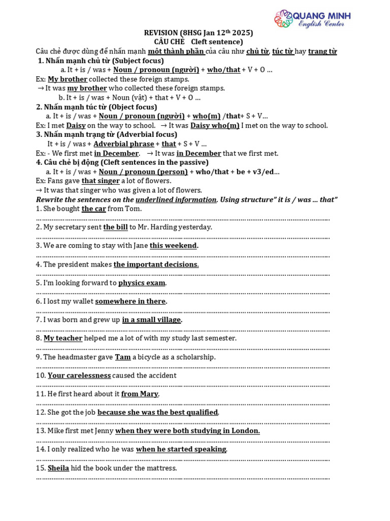 8 HSG Jan 12 2025 Print | PDF | Linguistics | Grammar