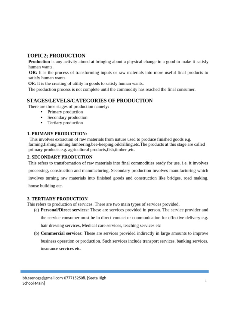 Understanding Production Types and Stages | PDF | Elasticity (Economics ...