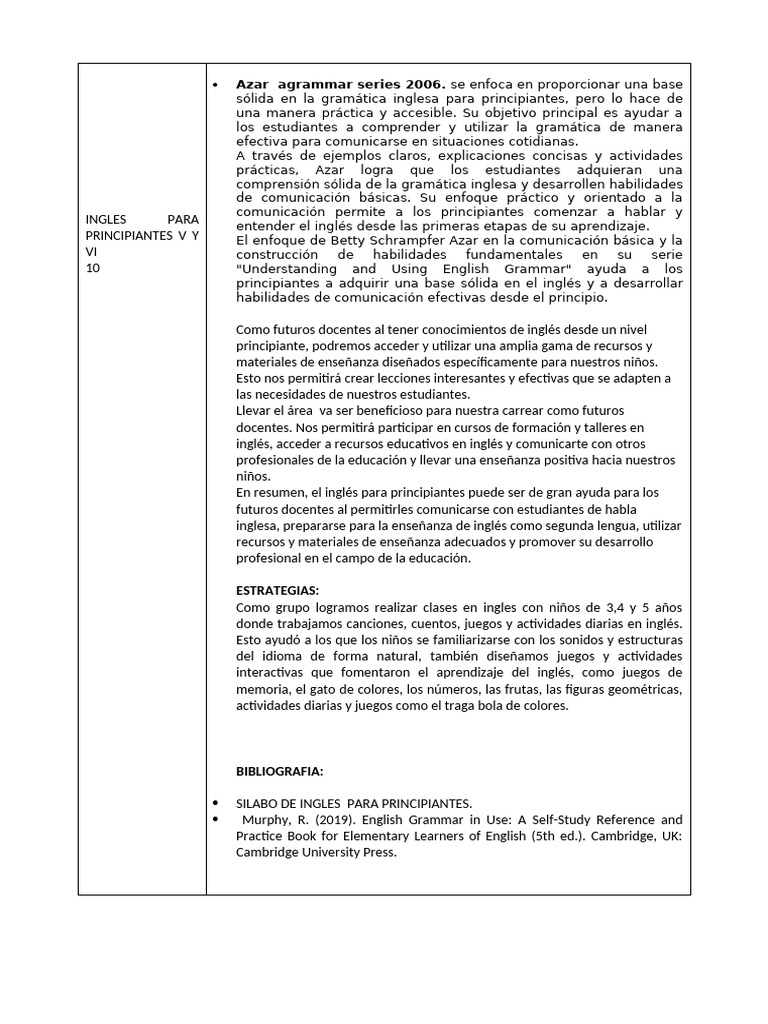 Gramática Inglesa para Principiantes | PDF | Enseñando | Idioma en Inglés