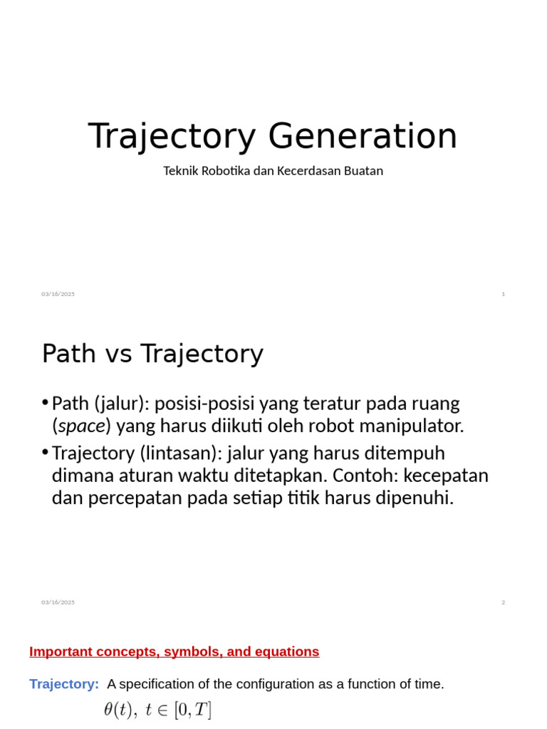 8. Trajectory Generation | PDF