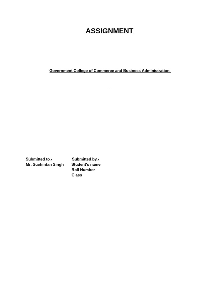 Assignment Submission Template | PDF