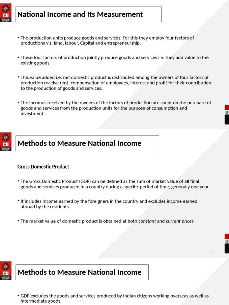National Income and Its Measurement | PDF | Gross Domestic Product ...