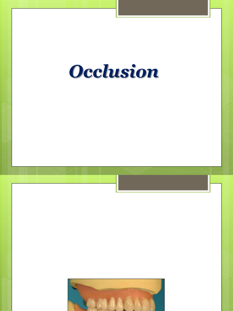 Understanding Occlusion in Dentistry | PDF | Dentures | Dentistry Branches