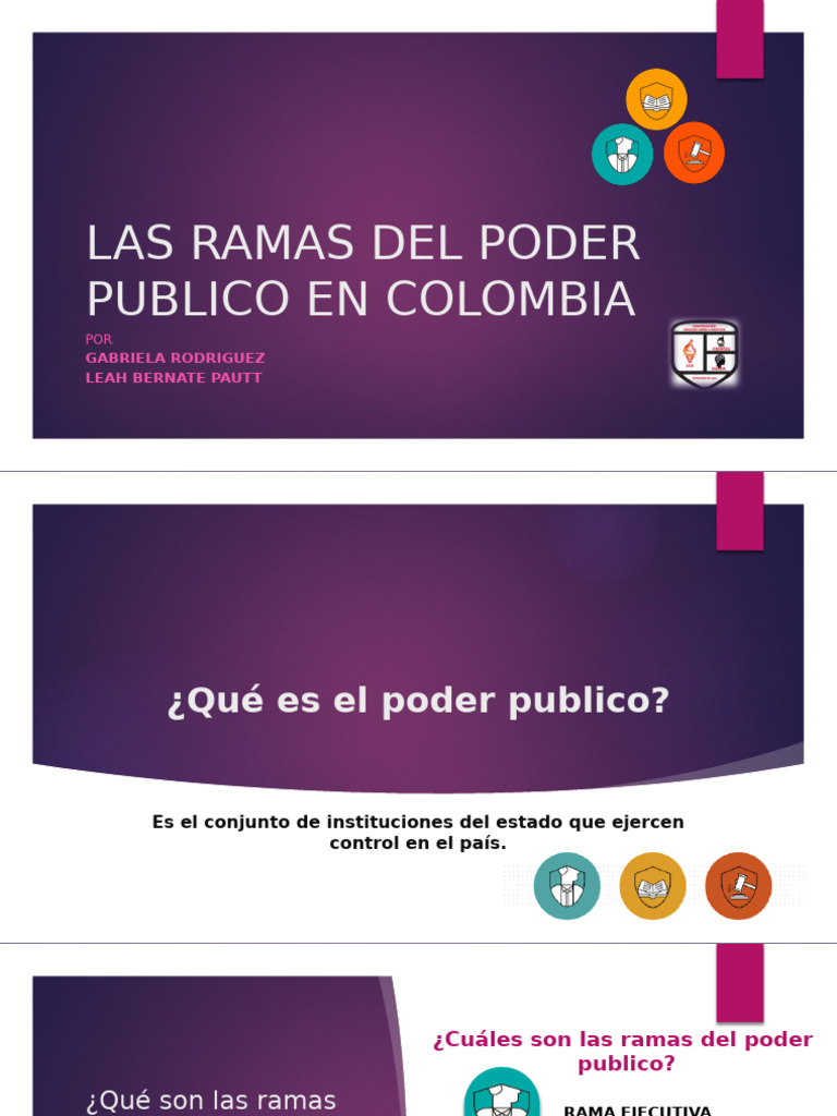 LAS RAMAS DEL PODER PUBLICO EN COLOMBIA | PDF | Ministerio ...