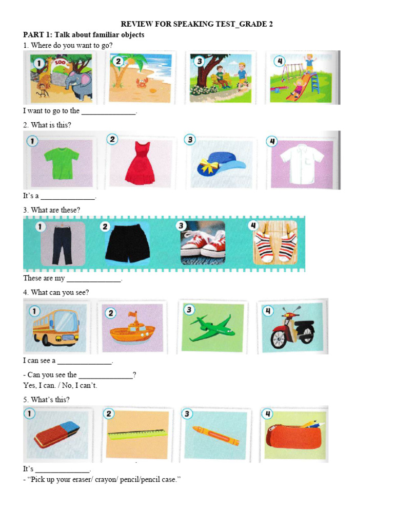 Review For Speaking Test | PDF