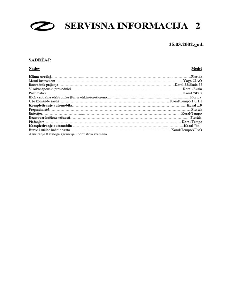 20 Servisna Informacija 2-02 | PDF