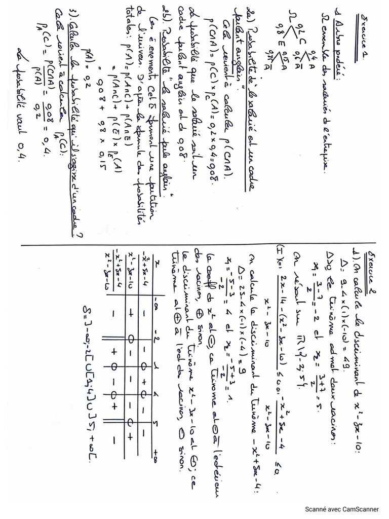 Correction-Test-Probas 1ere | PDF