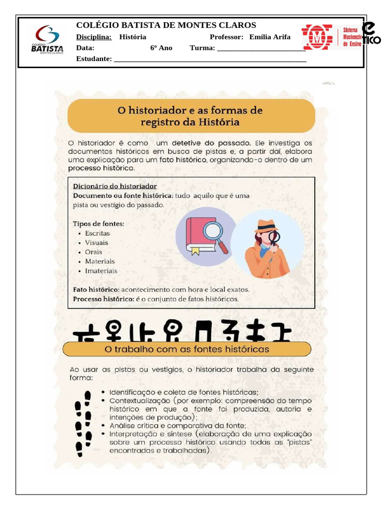Atividade - O Trabalho Do Historiador | PDF