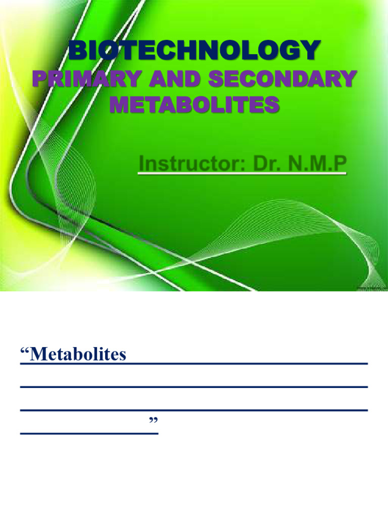 Understanding Primary and Secondary Metabolites | PDF