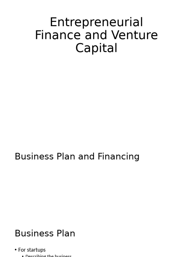 Entrepreneurial Finance & Venture Capital Guide | PDF