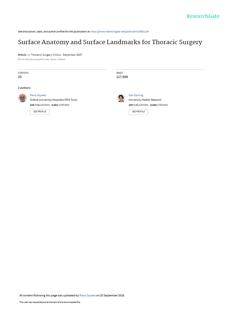 Thoracic Surface Anatomy Essentials | PDF | Aorta | Thorax