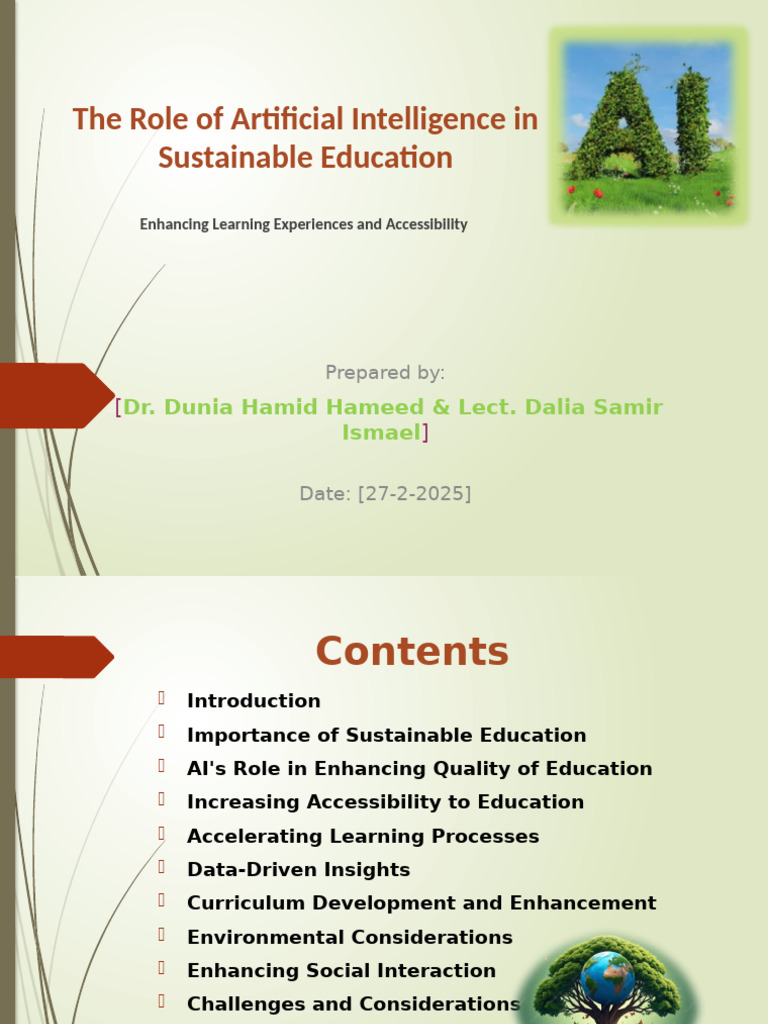 AI's Impact on Sustainable Education | PDF | Artificial Intelligence ...