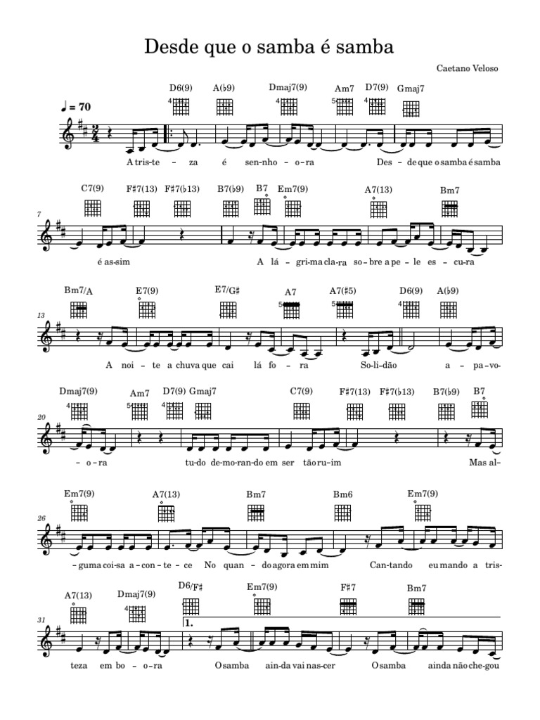 Desde Que o Samba É Samba - Caetano Veloso | PDF