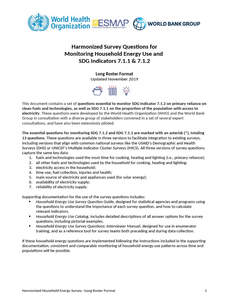 Household Energy Use Survey Questions | PDF | Kitchen Stove | Flashlight