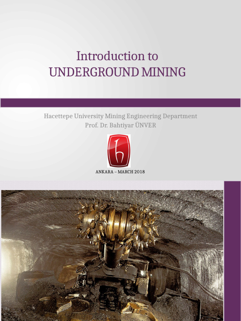 Week 4-MAD111 - Intro - To - UG | PDF | Mining | Coal Mining