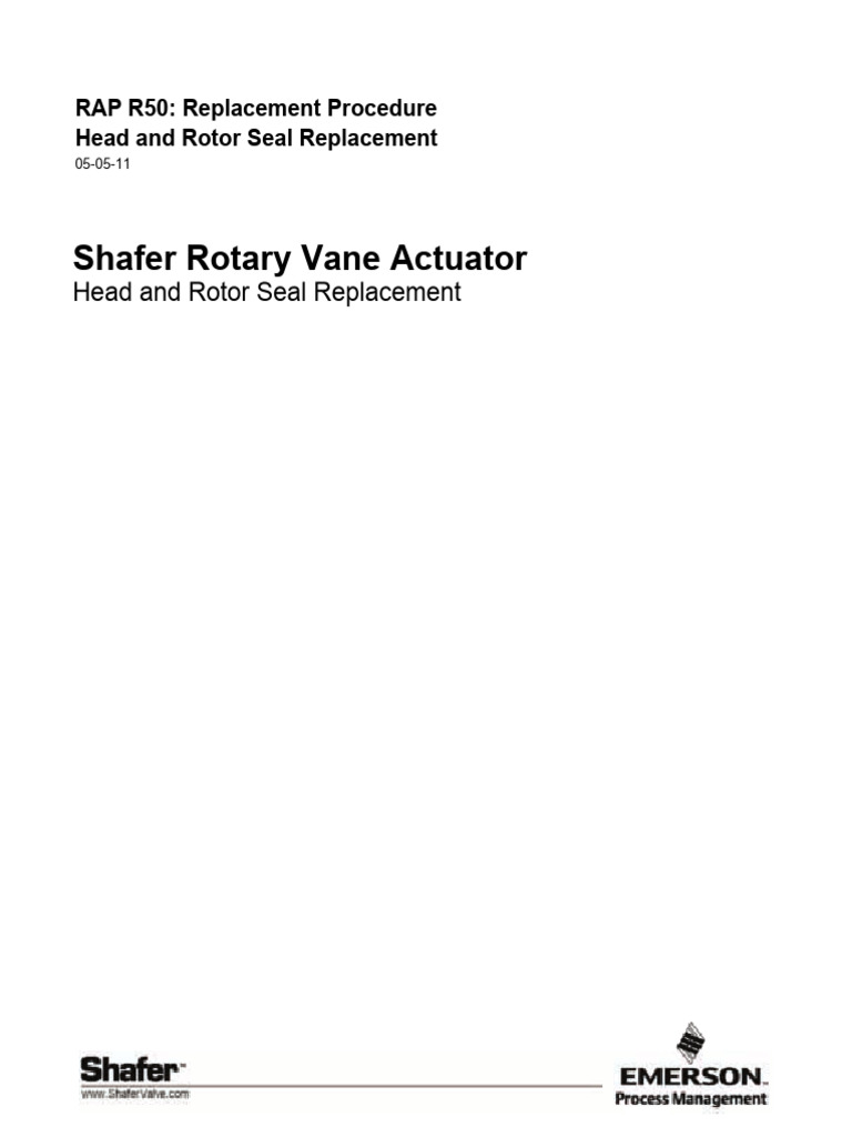 Manual Rap r50 Actuator Head Rotor Seal Replacement Shafer en 84940 ...