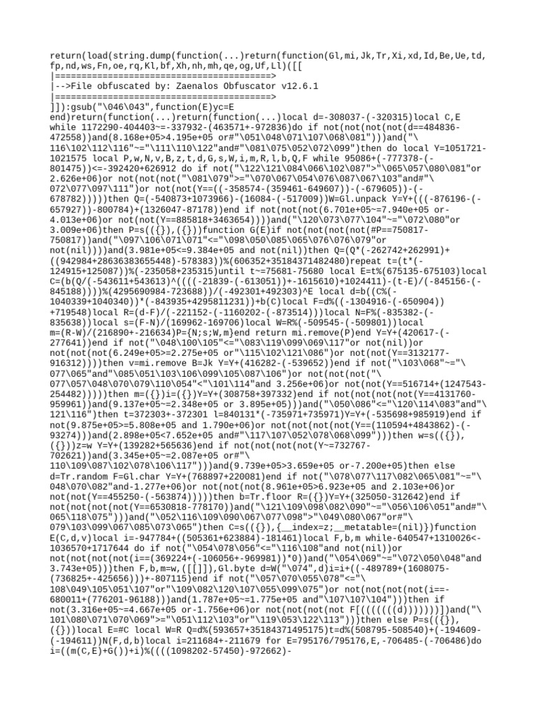 Obfuscated Lua Code Analysis | PDF