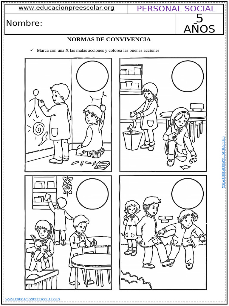 Normas de Convivencia para Preescolar | PDF