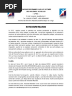 Note d'information par la Synergie des femmes pour les victimes des violences sexuelles 2012