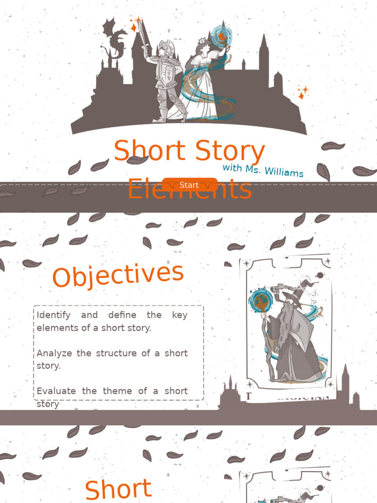 Short Story Elements Educational Presentation in Brown, Orange, and ...